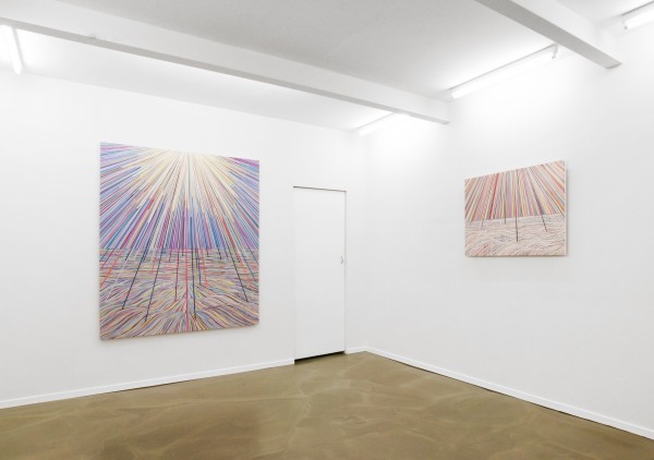 Ausstellungsansicht Manfred Peckl "Morgen geht die Sonne unter", Galerie Kai Erdmann 2016. 