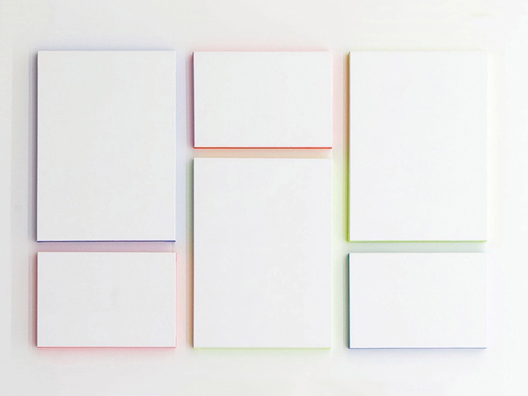 Patric Sandri, Untitled (composition with 6 canvas and 3 colours), 2015 © The Artist Courtesy: Lisabird Contemporary 