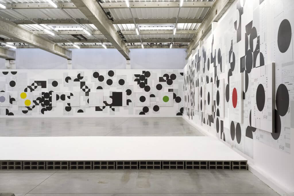 Michael Riedel, Installation view, “Michael Riedel”, Le Box - Fonds M-ARCO, Marseille, 2015.