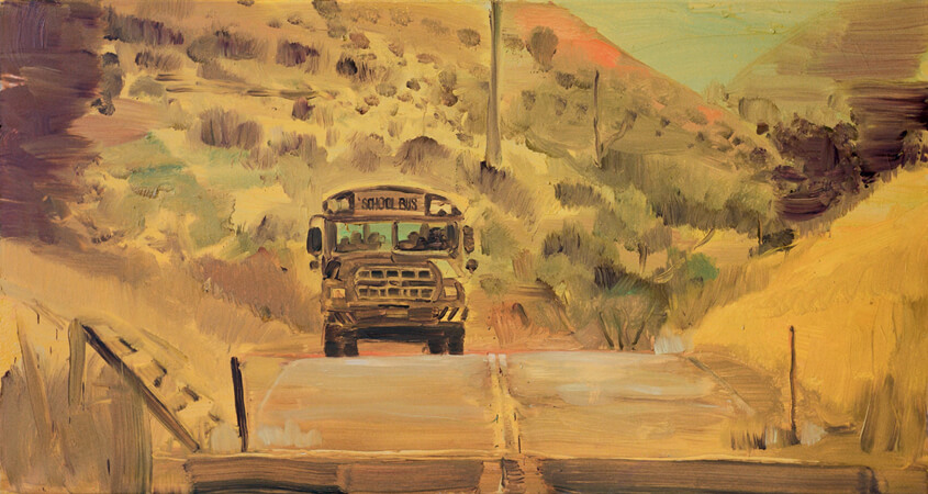 Schoolbus (Front), 2008 oil on canvas, 90 x 170 cm 
