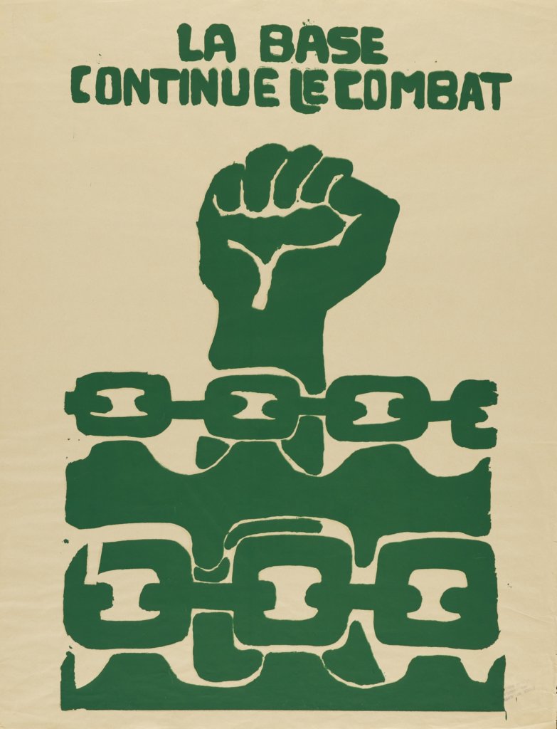  	  Atelier Populaire, La base continue le combat, 1968, Siebdruck, 65,4 x 50 cm, Museum für Kunst und Gewerbe Hamburg