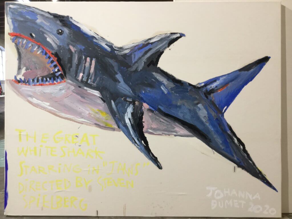 Malerei Haifisch von Johanna Dumet.