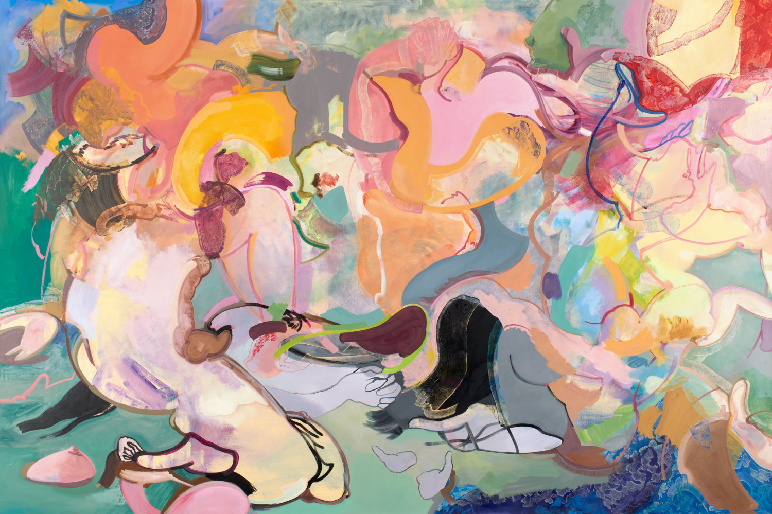Malerei von Elle Otto aus dem Jahr 2018 mit dem Titel Kassandra und Pandora vom Fluch befreien