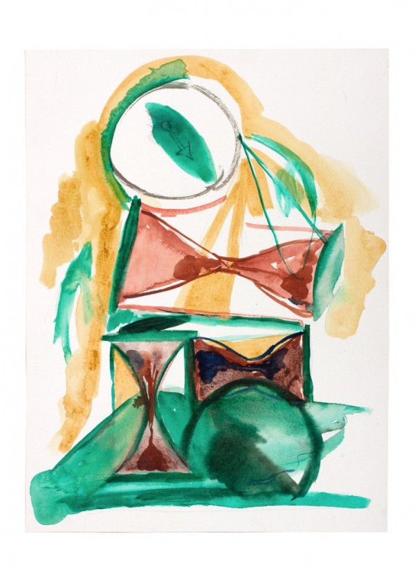 Micha Patiniott, Ohne Titel (Hourglasses), 2016, Aquarell und Gouache auf Papier, 31×41 cm, © Galerie Sturm