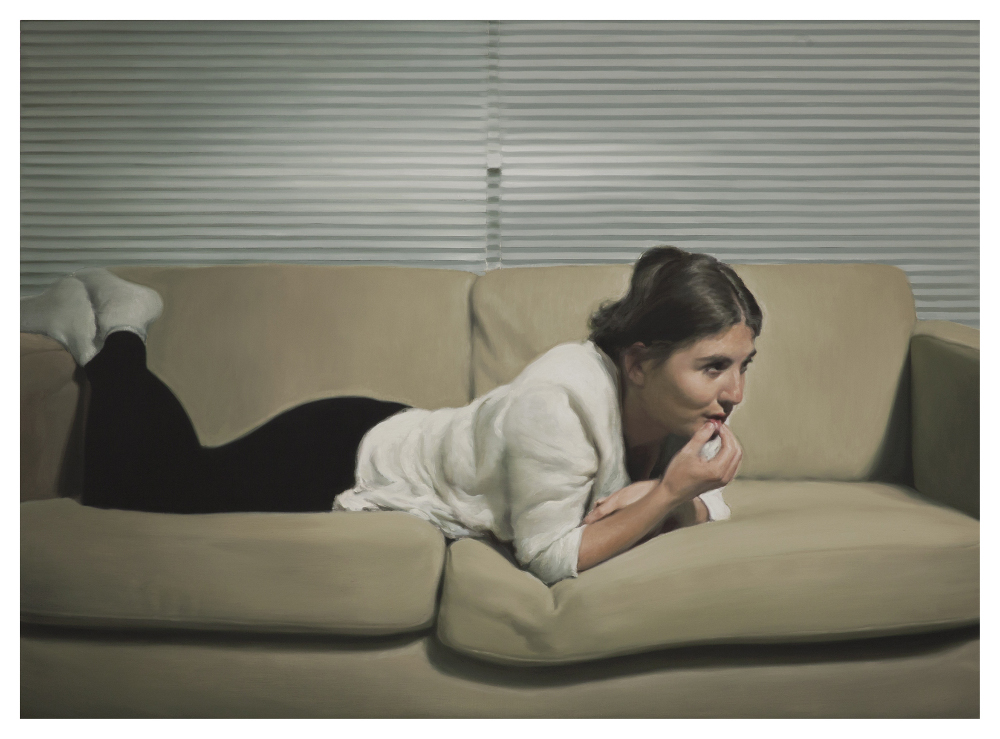Jonathan Wateridge Girl on Couch, 2015, Courtesy Galerie Michael Haas.