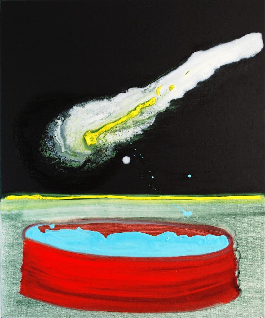 Tobias Wyrzykowski, Komet und Pool, 60 x 50 cm, Öl auf Leinwand, 2016. © the artist