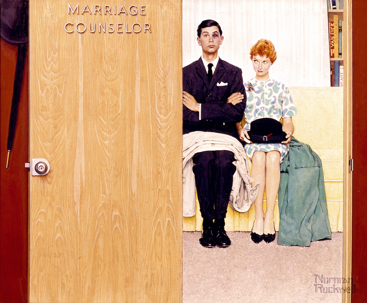 Norman Rockwell: Marriage Counselor, 1963, Norman Rockwell Art Collection Trust © The Norman Rockwell Family Agency