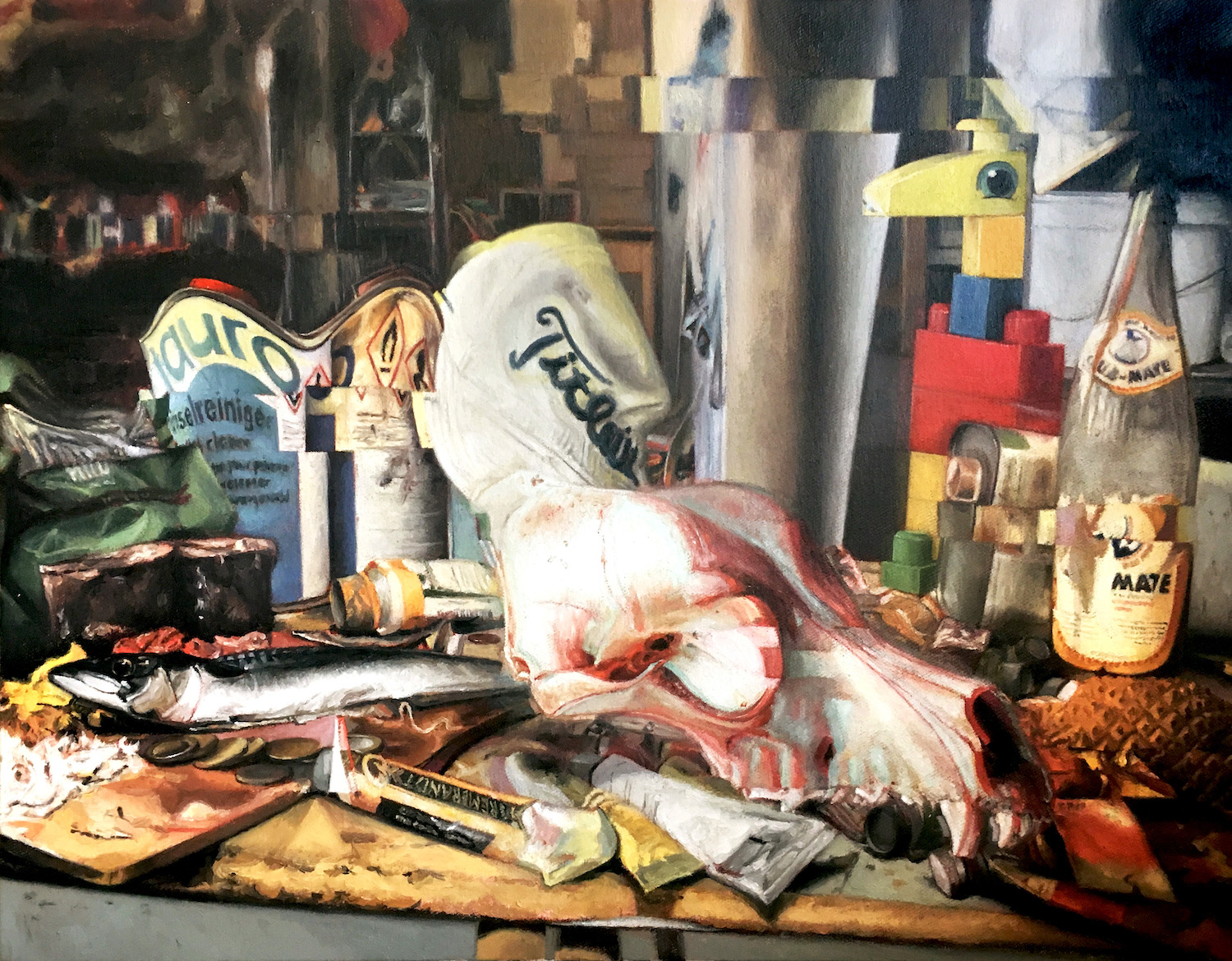 Diego Palacios „Stilleben von immer ps“, 51,5 x 66 cm, Öl auf Leinwand, 2019