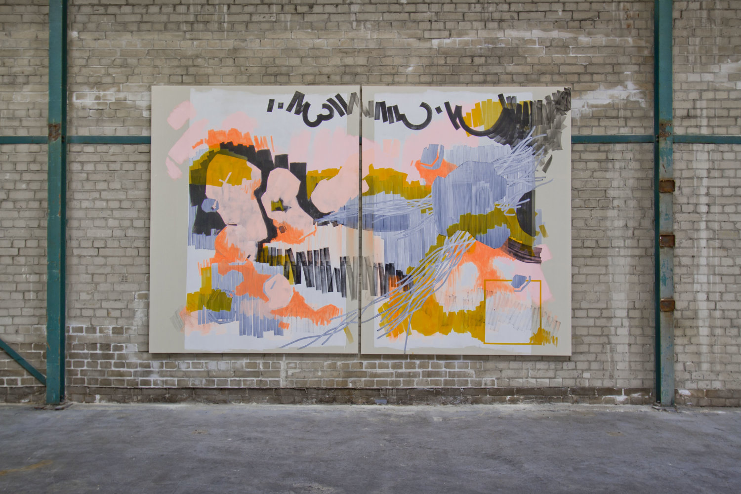 Susanne Bonowicz, Frequencies of pink noise, 2020, Ausstellungsansicht von "Zugunsten der Gegend", mit OFFICE IMPART, Berlin Decks während der Artweek Berlin