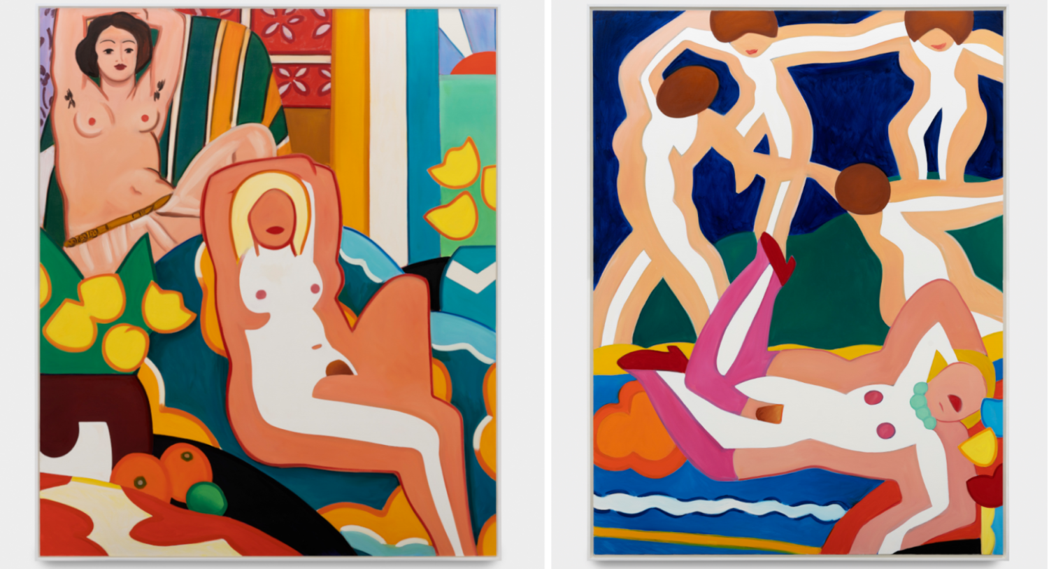 Zwei farbenfrohe Gemälde von Tom Wesselmann
