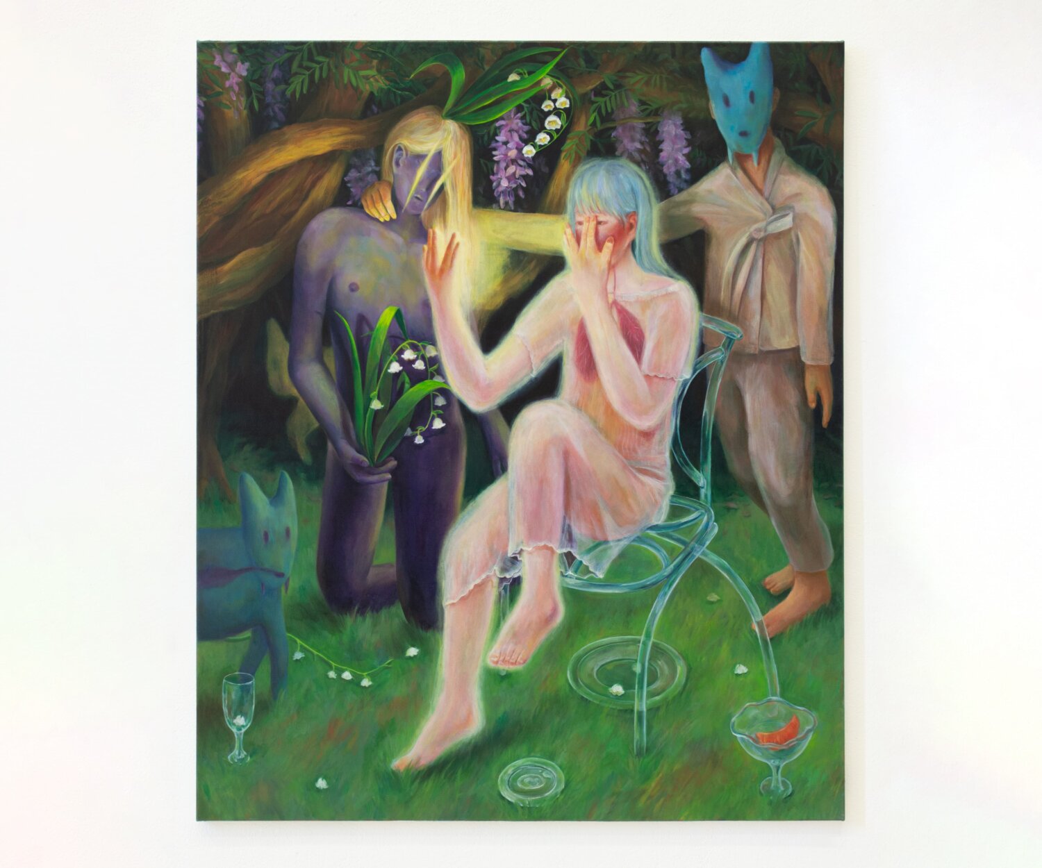hannah hyun jeong qReturn To Happiness Oil on canvas 140x120 cm 2023 Jahresausstellung AdBK München